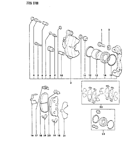 1988 Dodge Colt Front Brakes Diagram 2