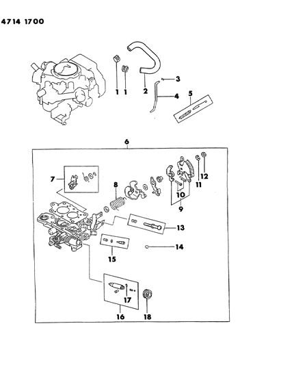 1984 Dodge Colt Carburetor Throttle Parts Diagram 4