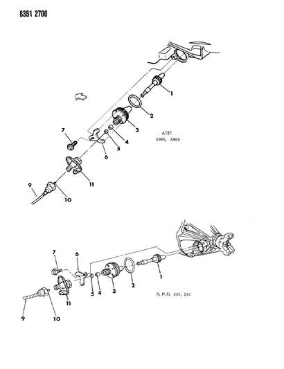 1988 Dodge D150 Cable, Speedometer With Pinion And Adapter Diagram 1