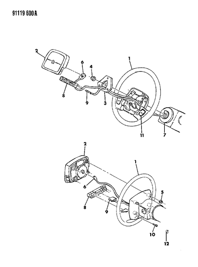 1991 Chrysler New Yorker Salon Steering Wheel Diagram
