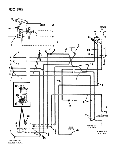 1987 Dodge Ram Wagon EGR Hose Harness Diagram 8