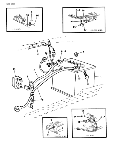 1985 Dodge Ram Van Wiring - Battery Diagram
