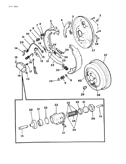 1984 Dodge W350 Brakes, Rear Diagram 2