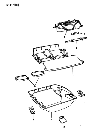 1992 Dodge Dynasty Console, Overhead Diagram