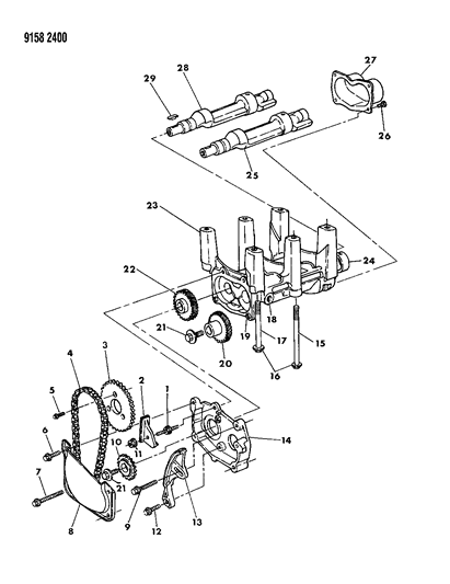 1989 Chrysler LeBaron GTC Balance Shafts Diagram