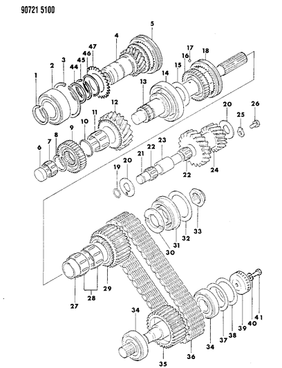 1990 Dodge Ram 50 Power Train Transfer Case Diagram