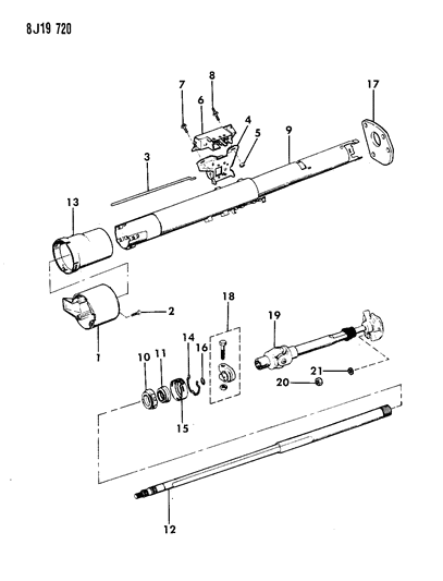 1987 Jeep J10 Housing - Steering Column Lower Diagram 2