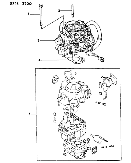 1986 Dodge Ram 50 Carburetor & Gasket Set Diagram 2