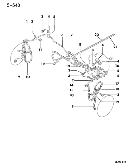 1996 Dodge Stealth Brake Lines & Hoses, Front Diagram 2