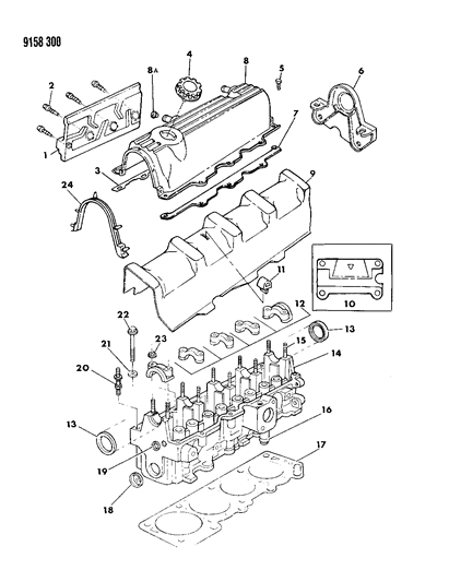 1989 Chrysler LeBaron GTC Cylinder Head Diagram 1