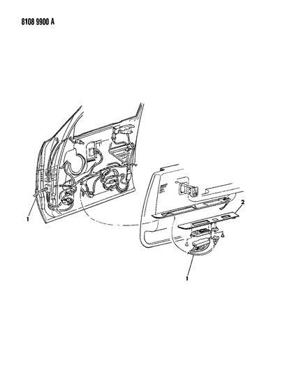 1988 Dodge Dynasty Wiring & Switches - Front Door Diagram