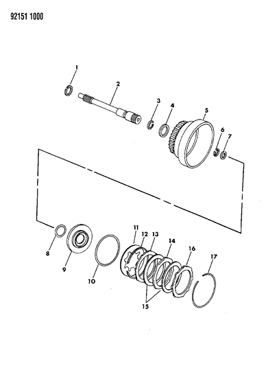 1992 Dodge Dynasty Clutch, Rear & Input Shaft Diagram