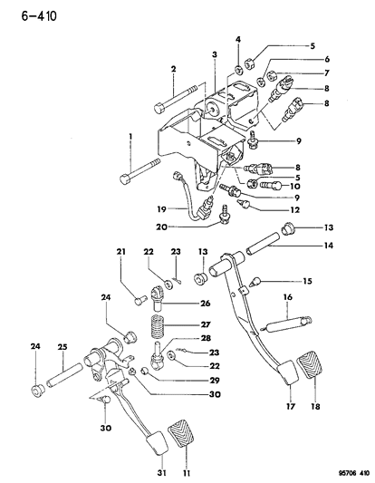 1995 Dodge Stealth Clutch Pedal Diagram 2