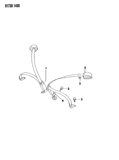 1991 Dodge Stealth Rear Seat Belt Diagram