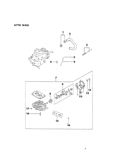 1984 Dodge Colt Carburetor Throttle Parts Diagram 1