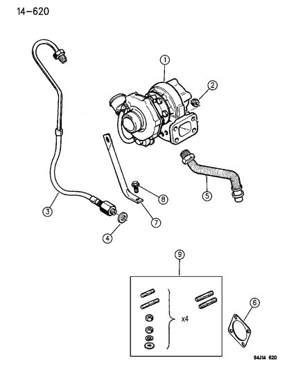 1994 Jeep Cherokee Hose-Tube - Oil Turbo Drain Diagram for 83507177