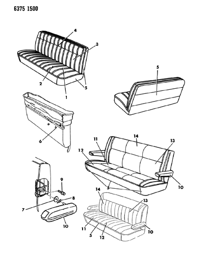 1987 Dodge Ram Wagon Rear Seat Diagram