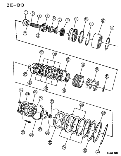 1994 Dodge Dakota Clutch , Overdrive With Gear Train Diagram 1