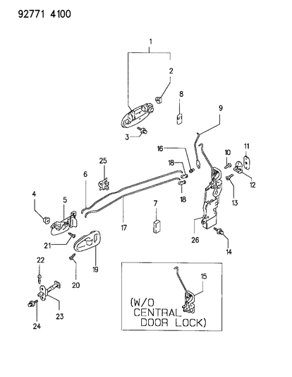 1994 Dodge Colt Door, Front Handles And Controls Diagram 2