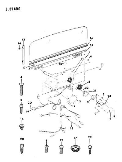 1989 Jeep Grand Wagoneer Switch, Safety Diagram for J5750087