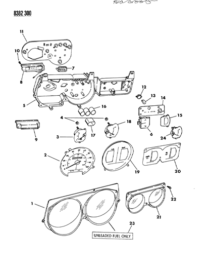 1988 Dodge Ram Van Gauge, Temperature Diagram for 4075239