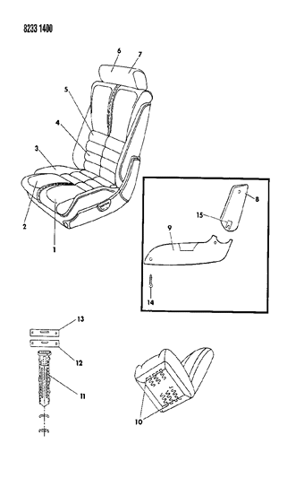 1988 Chrysler LeBaron Front Seat Diagram 4