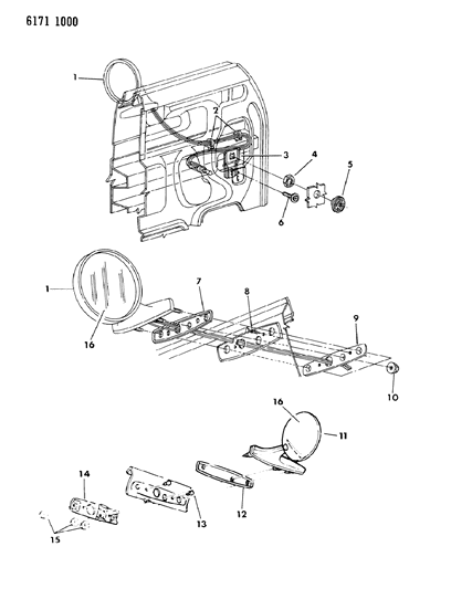 1986 Dodge Omni Mirror - Exterior Diagram 1