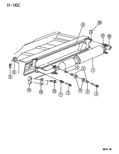 1993 Dodge Viper Exhaust T-Tip - Exit Diagram for 4709129