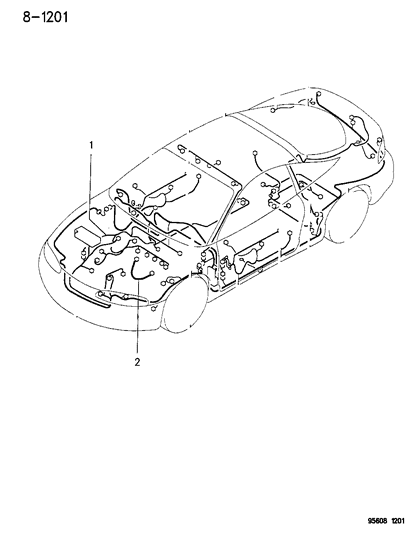 1996 Chrysler Sebring Coupe Wiring - Engine & Related Parts Diagram