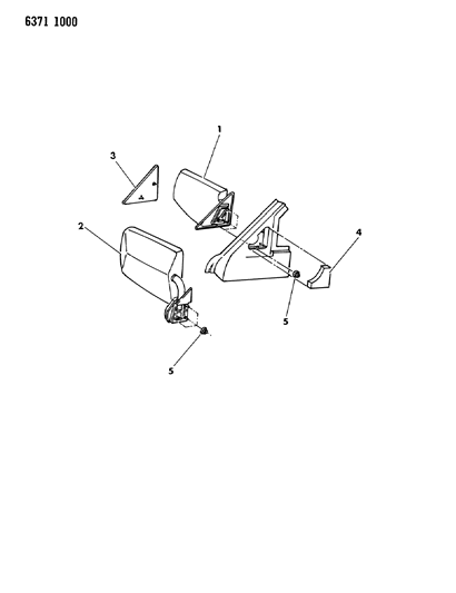 1987 Dodge Dakota Mirror - Exterior Diagram