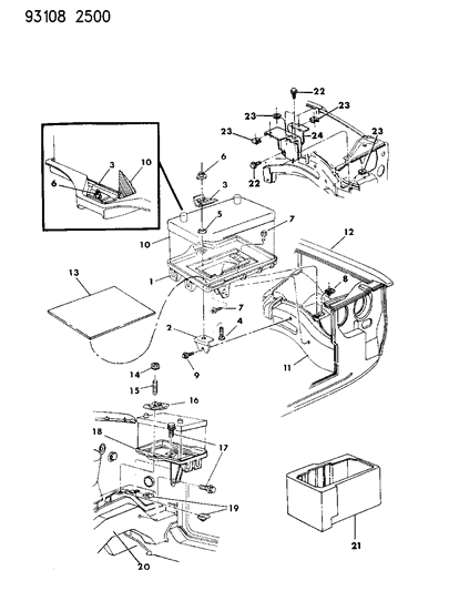 1993 Dodge Caravan Battery Tray Diagram