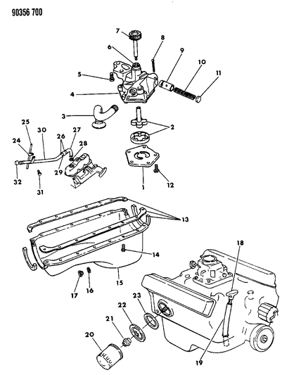 1990 Dodge W150 Engine Oiling Diagram 1