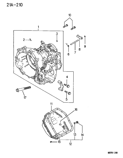 1995 Dodge Stealth Case Assy-Automatic Transmission Diagram for MD757347