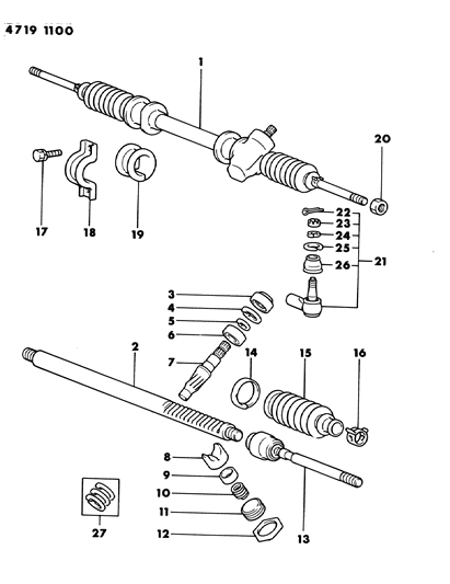 1984 Dodge Colt Gear & Tie Rod, Steering Diagram