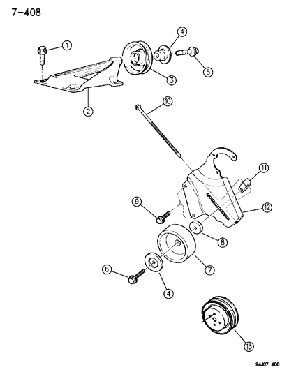 1996 Jeep Cherokee Drive Pulleys Diagram 3