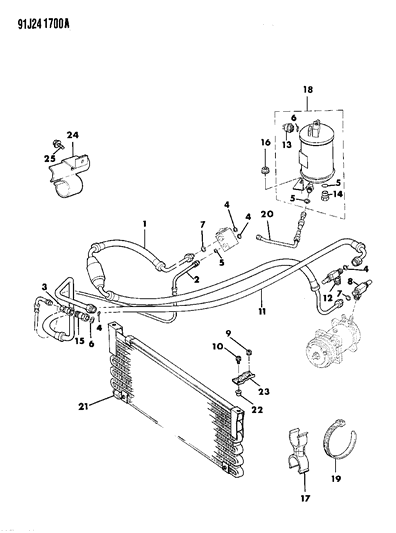 1991 Jeep Comanche Hose Heater Diagram for 55035513