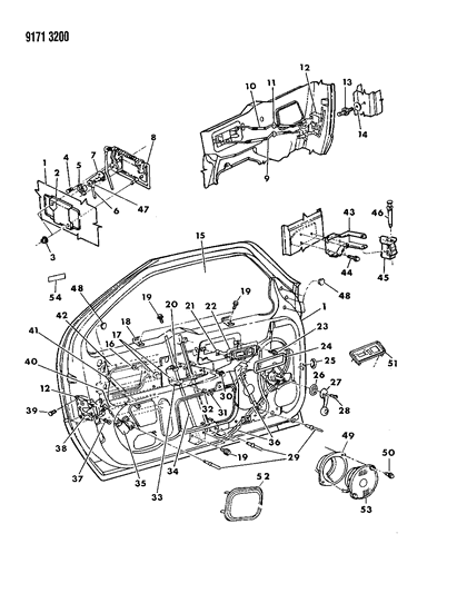 1989 Dodge Daytona Door-Assembly Complete Right Diagram for 4411916