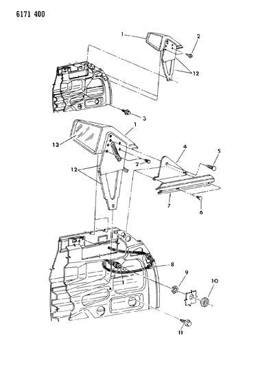 1986 Dodge Charger Mirror - Exterior Diagram 2