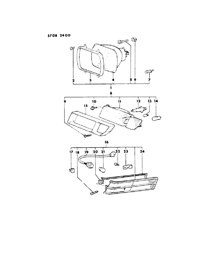 1985 Dodge Conquest Lamps - Front Diagram 2