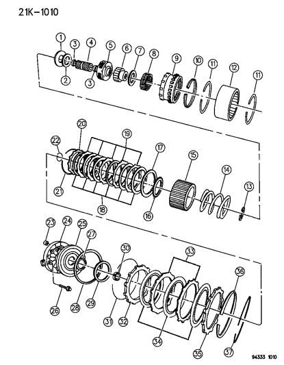 1996 Dodge Ram 1500 Clutch , Overdrive With Gear Train Diagram 3