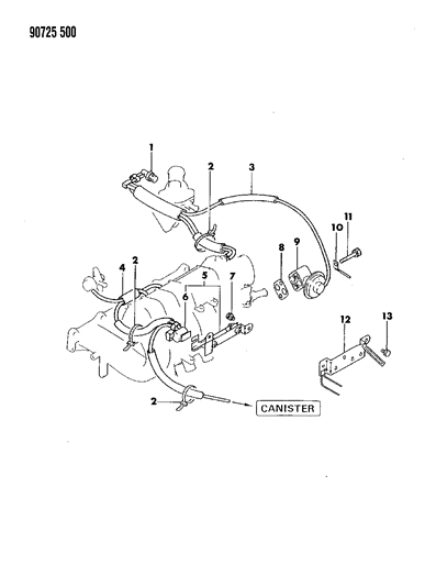 1990 Dodge Colt EGR System Diagram 2