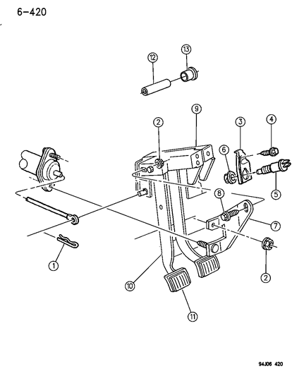 1996 Jeep Cherokee Clutch Pedal Diagram 1
