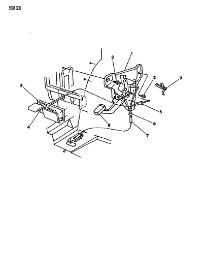 1985 Dodge Lancer Lever - Parking Brake Diagram 1