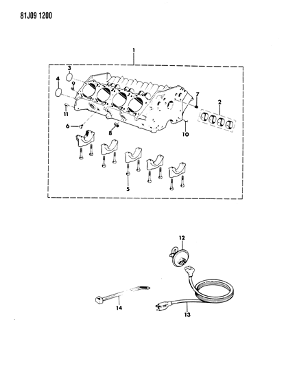 1986 Jeep Grand Wagoneer Block , Engine Diagram