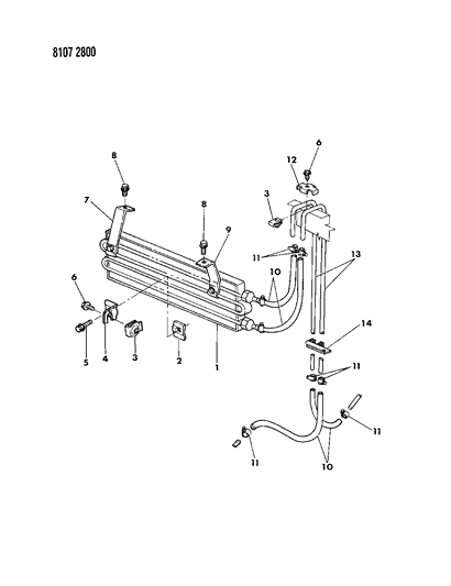 1988 Chrysler Fifth Avenue Oil Cooler - Auxiliary Diagram