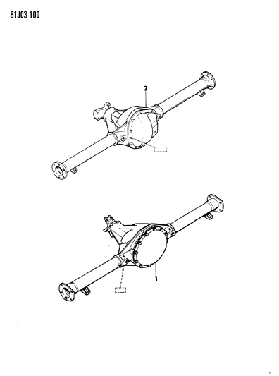 1986 Jeep Wrangler Axle Assembly, Rear Diagram