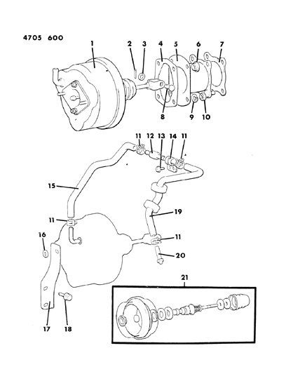 1984 Dodge Conquest Booster, Power Brake Diagram 3