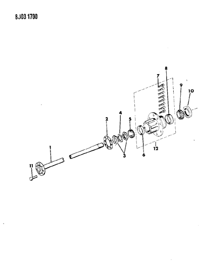 1987 Jeep J20 Shaft - Rear Axle Diagram 2