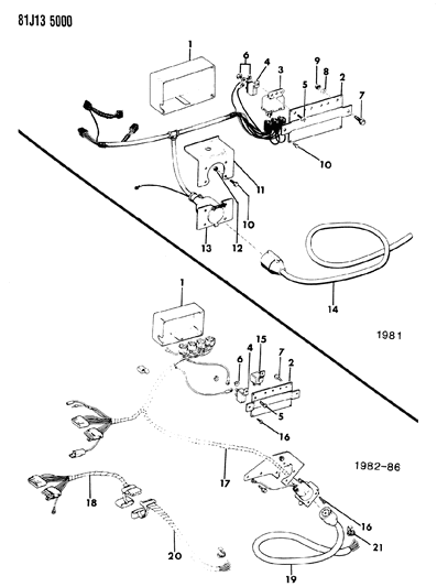 1986 Jeep Grand Wagoneer Connector Diagram for J5455349