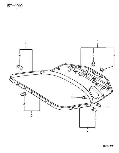 1995 Dodge Stealth Rear Shelf & Cargo Box Diagram 2